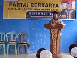 M Tayeb Alias Rambo saat memberikan Paparan terkait reses ke Masyarakat 