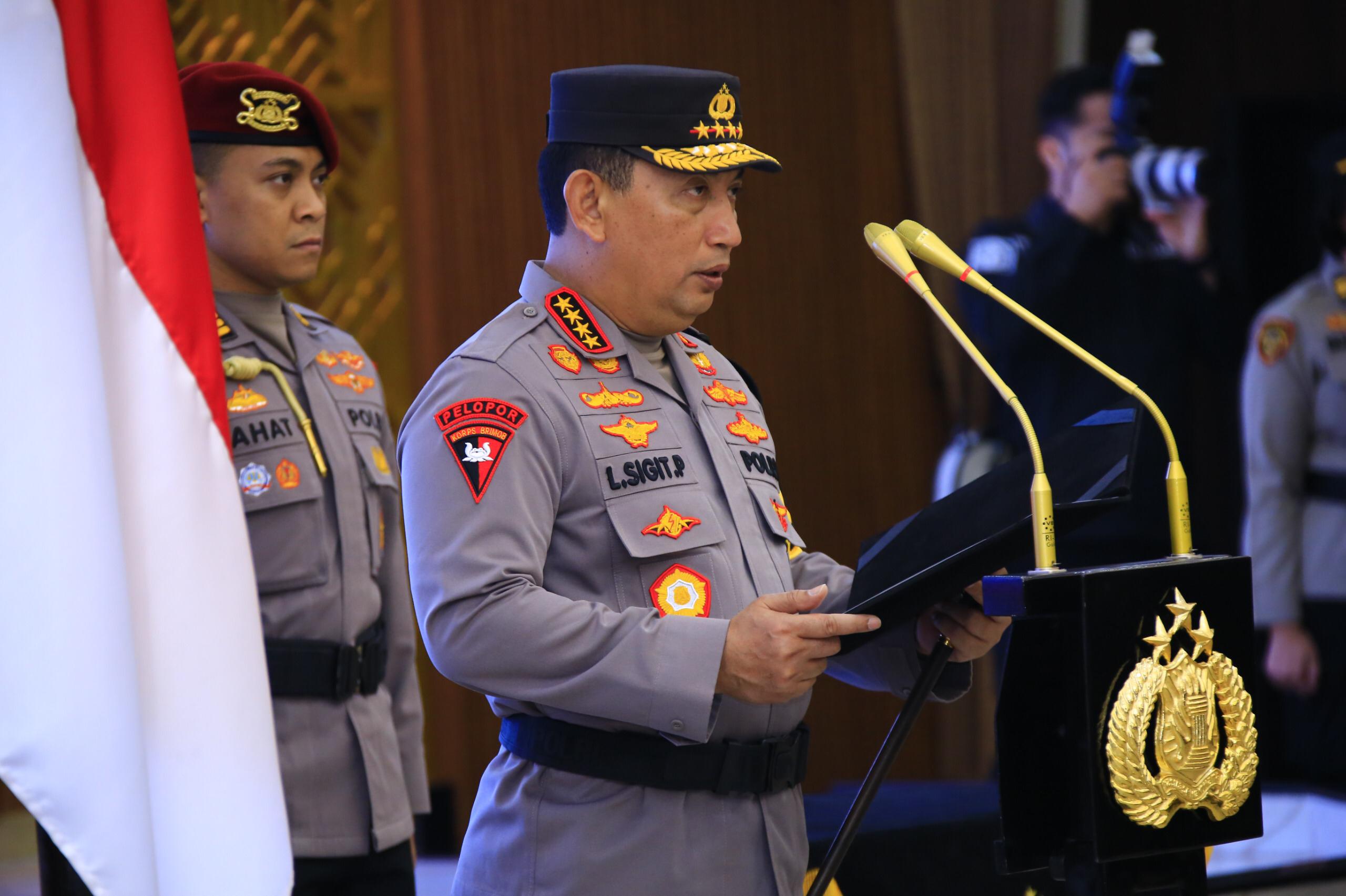 Kapolri Pimpin Sertijab dan Kenaikan Pangkat Perwira Tinggi Polri